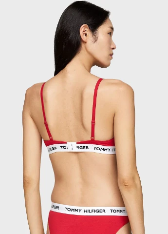 Червоний тріенджел бюстгальтер Tommy Hilfiger без кісточок бавовна