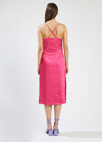 Фуксиновое (цвета Фуксия) коктейльное платье платье-комбинация Pimkie однотонное