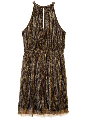 Бронзовое коктейльное платье плиссированное, клеш H&M меланжевое