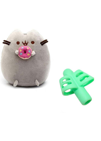 Комплект мягкая игрушка кот с пончиком Пушин кэт и силиконовая насадка для коррекции письма Gefe ST (256544162)