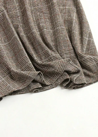 Коричневая кэжуал в клетку юбка SHEIN клешированная