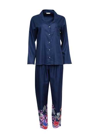 Темно-синяя всесезон пижама (рубашка, брюки) рубашка + брюки Nora Rose Jenna