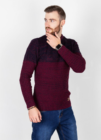 Бордовый демисезонный свитер мужской джемпер ISSA PLUS GN4-54