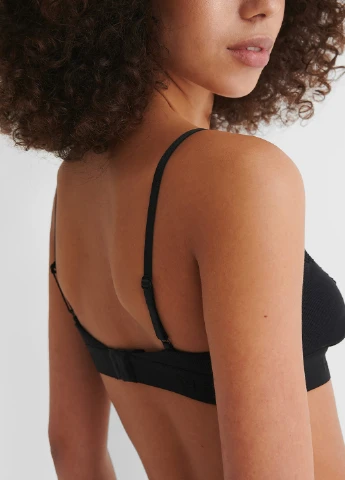 Чёрный бралетт бюстгальтер Hunkemoller без косточек хлопок