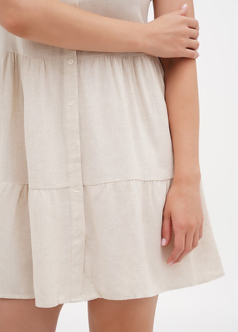 Бежевое кэжуал платье рубашка Stradivarius однотонное