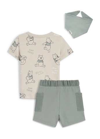 Комбинированный летний комплект (футболка, шорты, слюнявчик) C&A