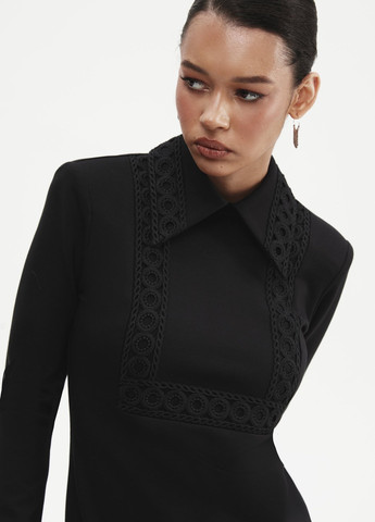 Черное кэжуал платье Gepur однотонное