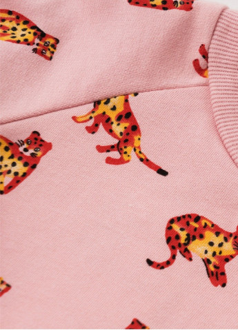 Malwee світшот для дівчинки малюки леопарди анімалістичні рожевий кежуал бавовна
