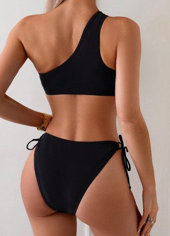 Чорний демісезонний купальник (ліф, трусики) топ, роздільний SHEIN