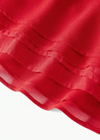 Красное коктейльное платье а-силуэт, клеш SHEIN однотонное