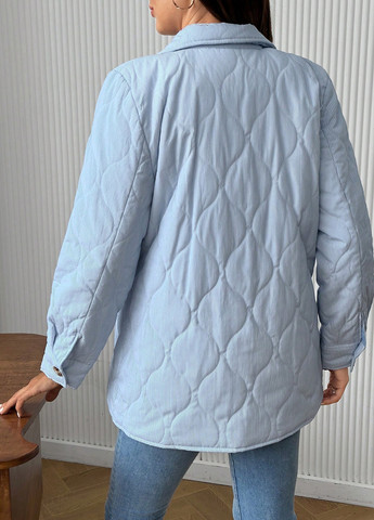 Светло-голубая демисезонная куртка для беременных SHEIN