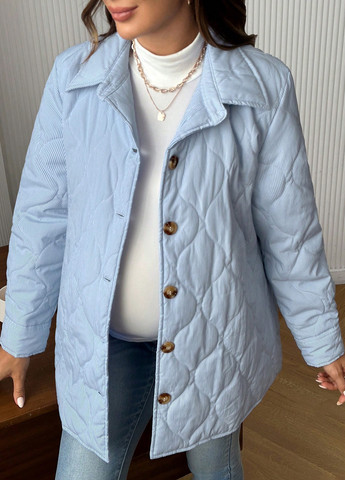 Светло-голубая демисезонная куртка для беременных SHEIN