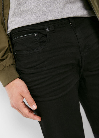 Черные кэжуал демисезонные прямые, чиносы брюки Springfield