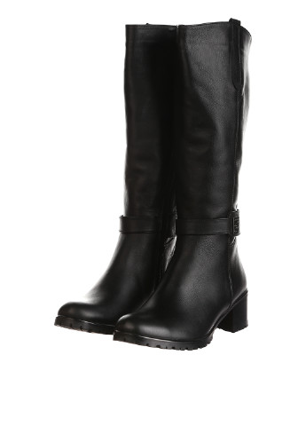 Женские черные сапоги Cliford с пряжкой и на среднем каблуке