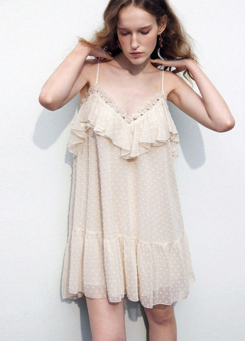 Кремова кежуал сукня а-силует SHEIN однотонна