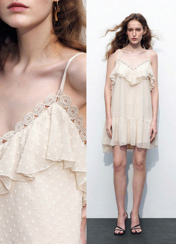 Кремова кежуал сукня а-силует SHEIN однотонна