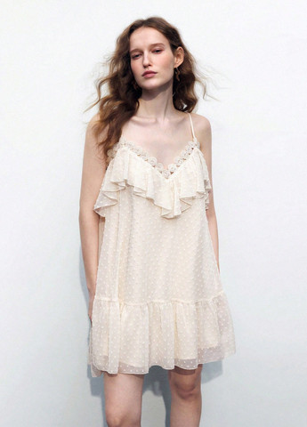 Кремова кежуал сукня а-силует SHEIN однотонна