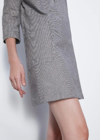 Чорно-білий кежуал сукня Zara з візерунком "гусяча лапка"