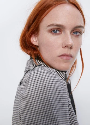 Чорно-білий кежуал сукня Zara з візерунком "гусяча лапка"