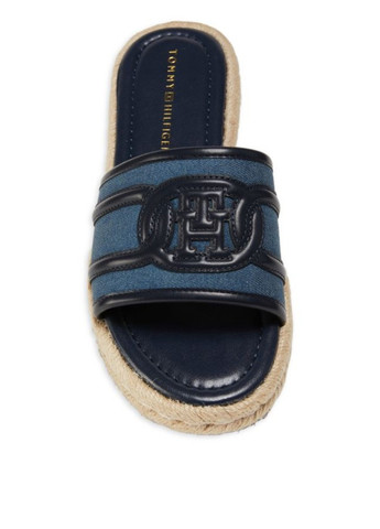 Синие шлепанцы Tommy Hilfiger с тиснением