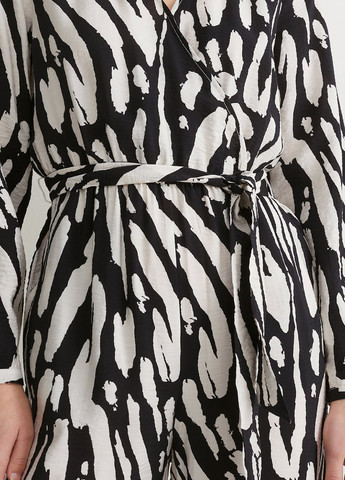 Комбінезон C&A комбінезон-брюки абстрактний чорно-білий кежуал віскоза