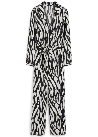 Комбінезон C&A комбінезон-брюки абстрактний чорно-білий кежуал віскоза