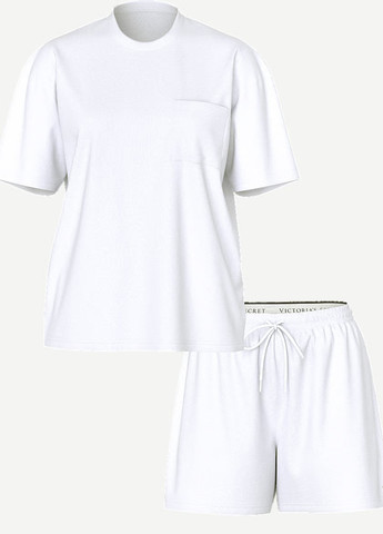 Белая всесезон пижама (футболка, шорты) футболка + шорты Victoria's Secret