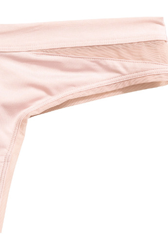 Трусы H&M стринги светло-розовые повседневные полиамид