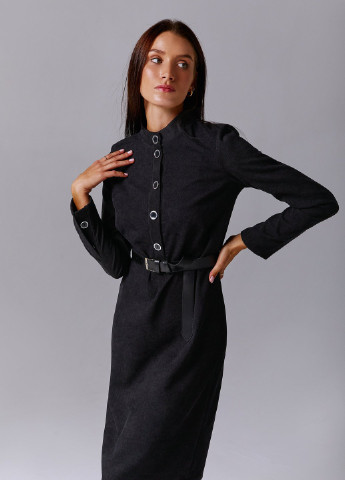 Чорна кежуал чорна вельветова сукня Gepur однотонна