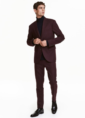 Бордовые классические демисезонные классические брюки H&M