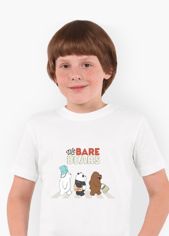 Біла демісезонна футболка дитяча вся правда о медведях (we bare bears) білий (9224-2666) 110 см MobiPrint