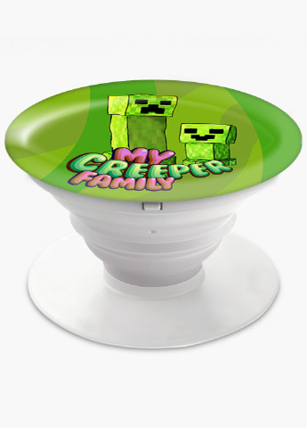 Попсокет (Popsockets) держатель для смартфона Майнкрафт (Minecraft) (8754-1176) Черный MobiPrint (216748535)