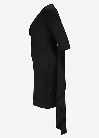 Чорна ділова, кежуал сукня футляр SHEIN однотонна