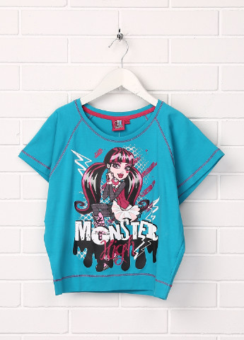Бирюзовая летняя футболка с коротким рукавом Monster High