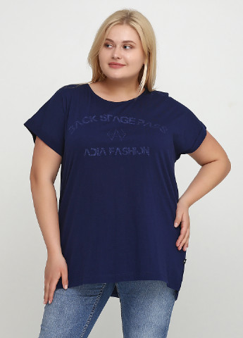 Темно-синяя летняя футболка Adia Fashion