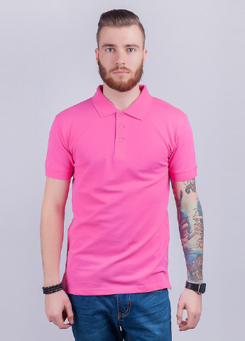 Розовая футболка-поло для мужчин Time of Style однотонная