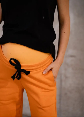 Оранжевые спортивные демисезонные клеш брюки To Be