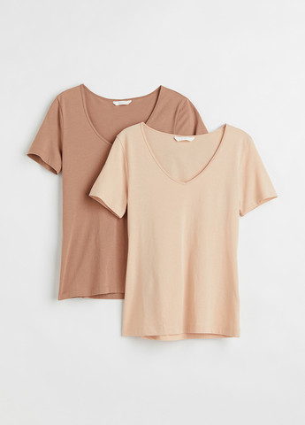 Светло-розовая летняя футболка (2 шт.) H&M