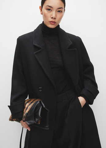 Чорне демісезонне Пальто двобортне H&M