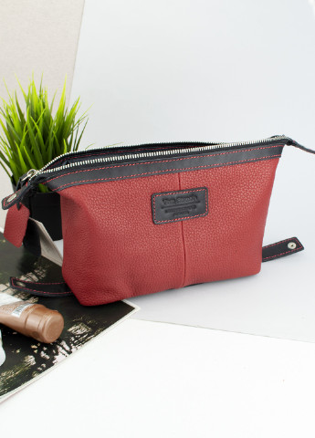 Косметичка жіноча велика шкіряна 064 R-B червоно-чорна Tom Stone (253447175)