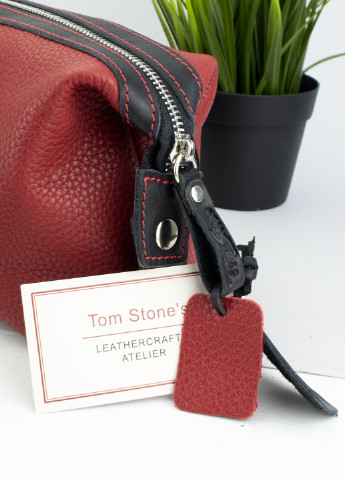 Косметичка жіноча велика шкіряна 064 R-B червоно-чорна Tom Stone (253447175)