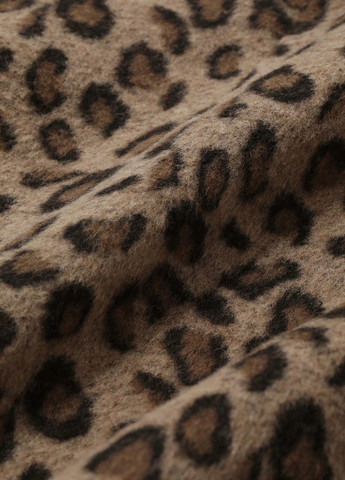 Коричневая кэжуал леопардовая юбка SHEIN а-силуэта (трапеция)