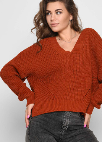 Терракотовый демисезонный пуловер пуловер Carica