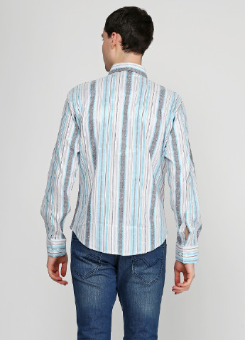 Светло-бирюзовая кэжуал рубашка в полоску Savano