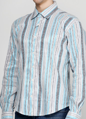 Светло-бирюзовая кэжуал рубашка в полоску Savano