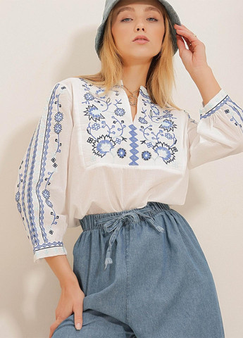 Белая блуза Trend Alacati Stili