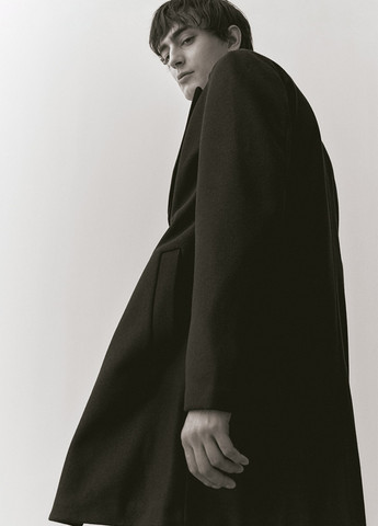 Чорне демісезонне Пальто однобортне H&M