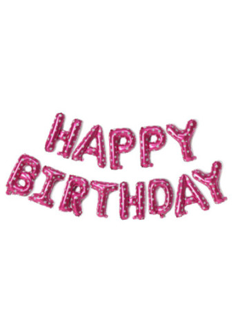Набор надувных шариков Happy Birthday Pink 5962 13 предметов розовый Power (254440661)