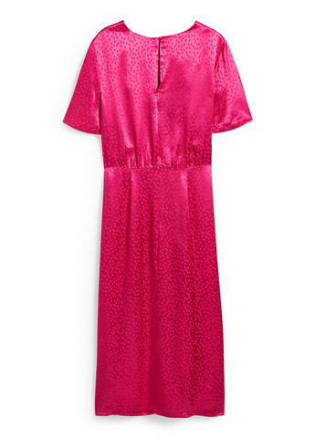 Фуксиновое (цвета Фуксия) кэжуал платье C&A в горошек