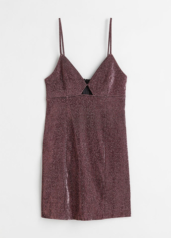 Темно-розовое коктейльное платье H&M меланжевое